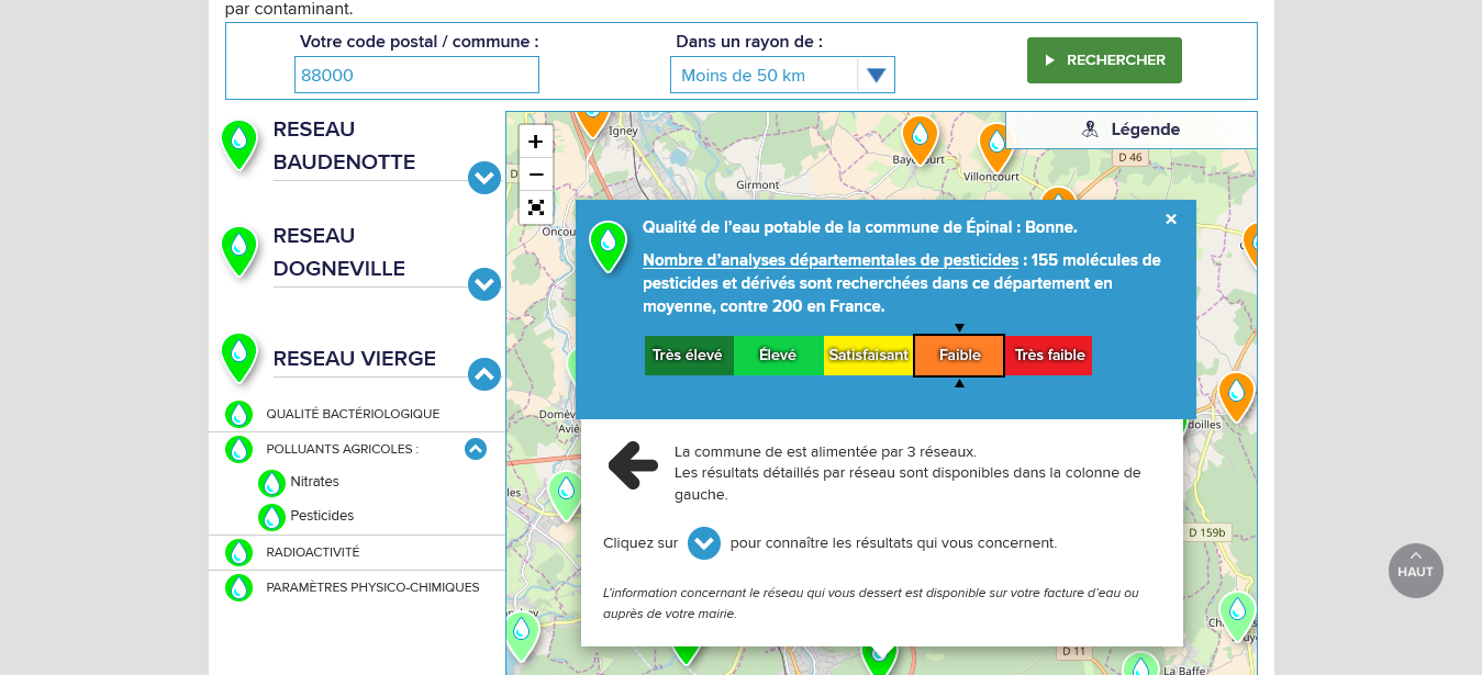 Ufc Que Choisir Vosges Carte Interactive De La Qualit De Leau